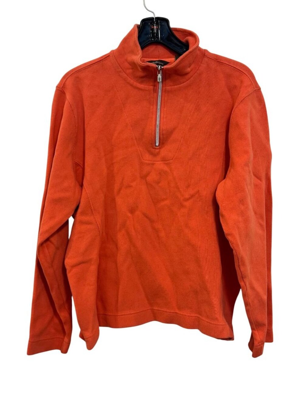 Tommy Bahama womens Orange Quarter-Zip Pullover Sweatshirt L